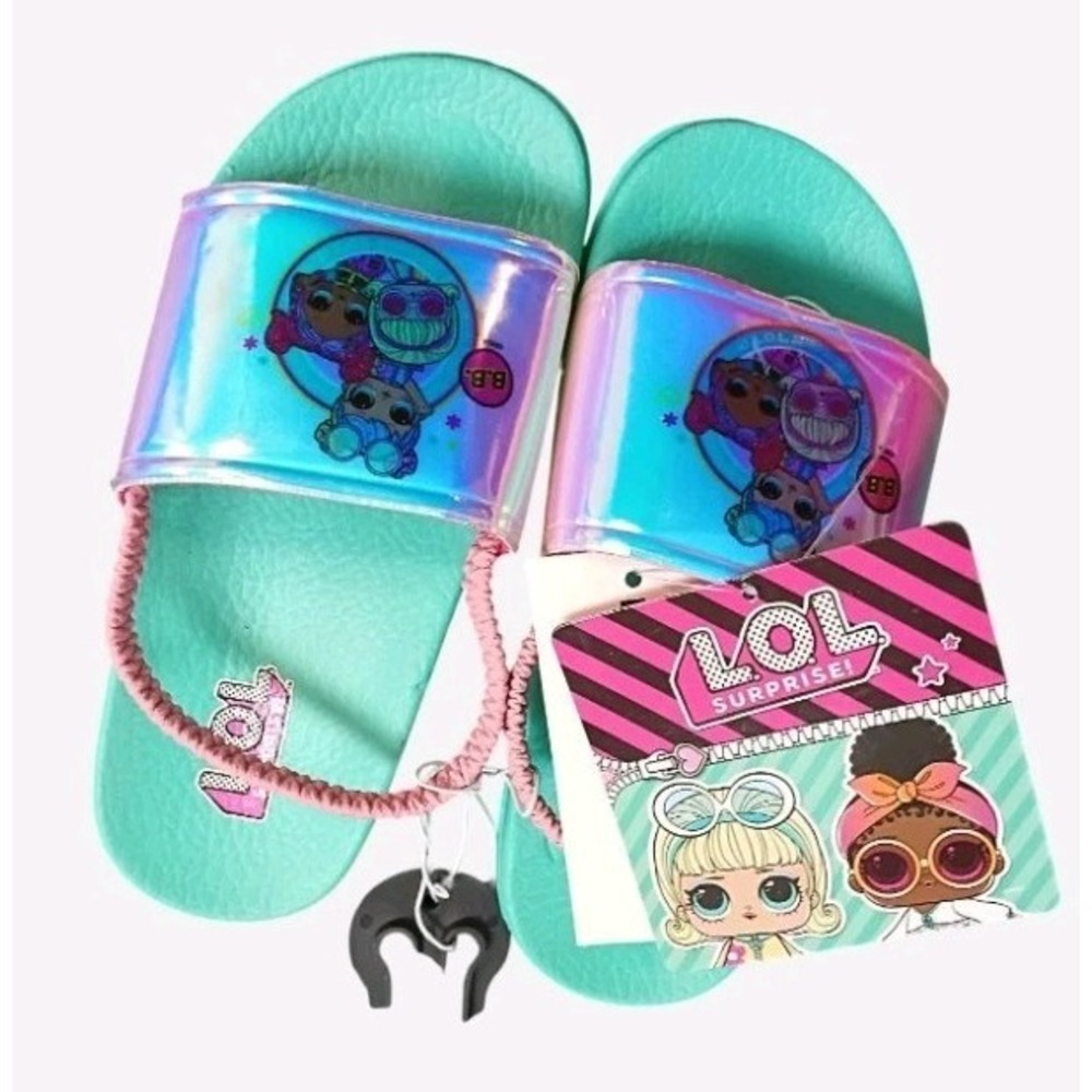 L.O.L. Surprise Blue & Pink Holographic Sandals Little Girls Size 9/10